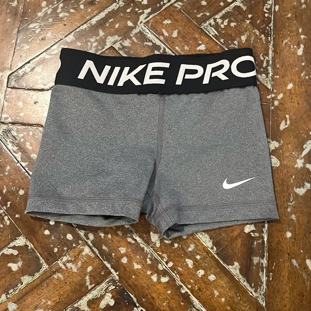 Grey Nike Pro Spandex Shorts